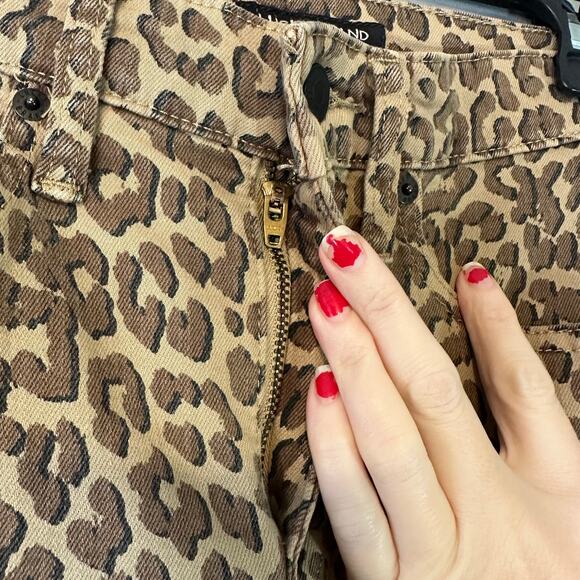 Lucky Brand Jeans 25 Leopard Print Brown High Rise Straight Bridgette Ankle - Picture 7 of 13